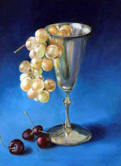 Vaso con uvas